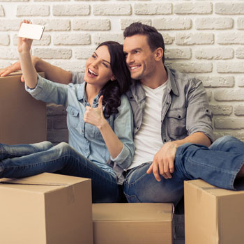 Young tenants having moving in to new property in Chester